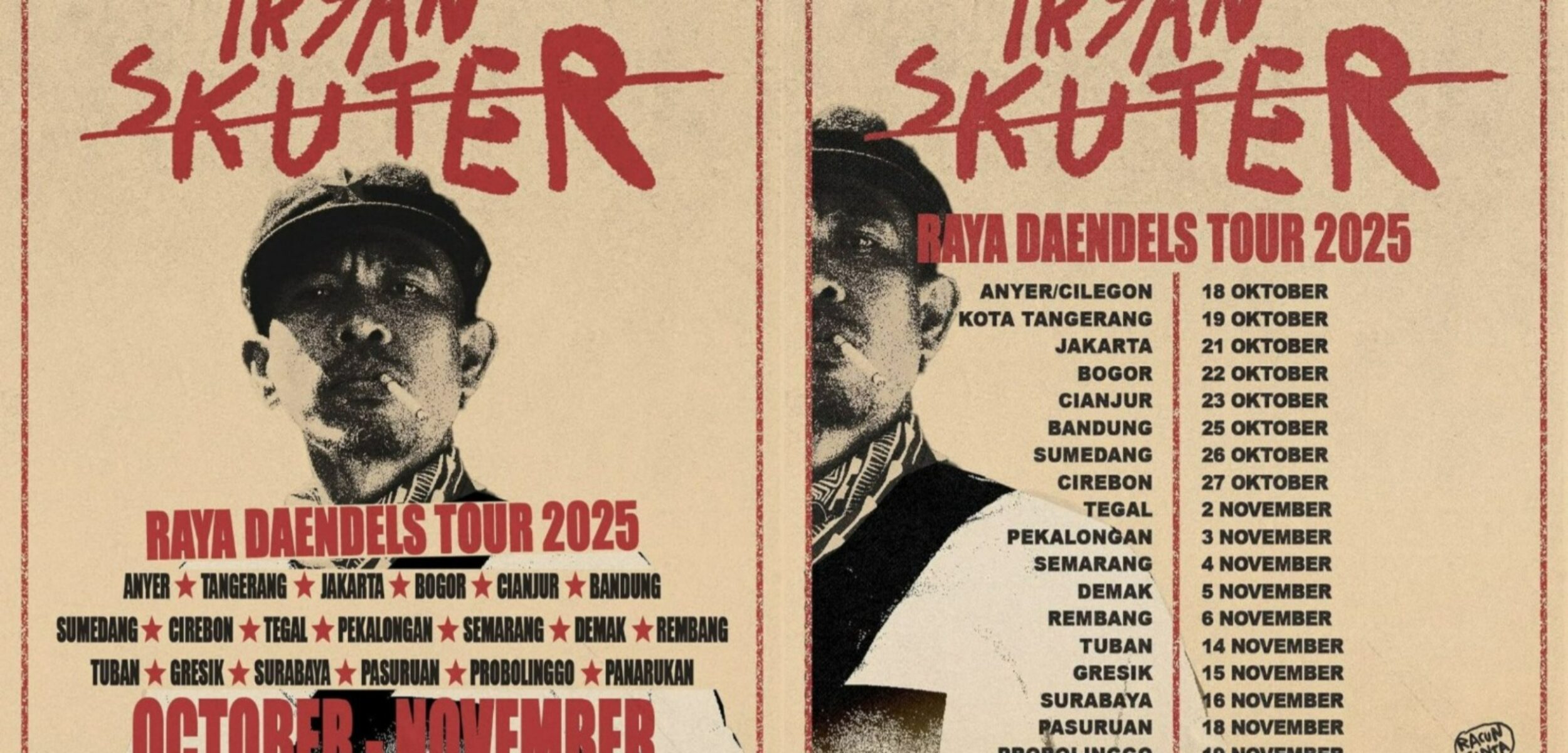 Musisi solois Iksan Skuter mengumumkan rangkaian perjalanan musik bertajuk “Raya Daendels Tour 2025”. (Redaksi)
