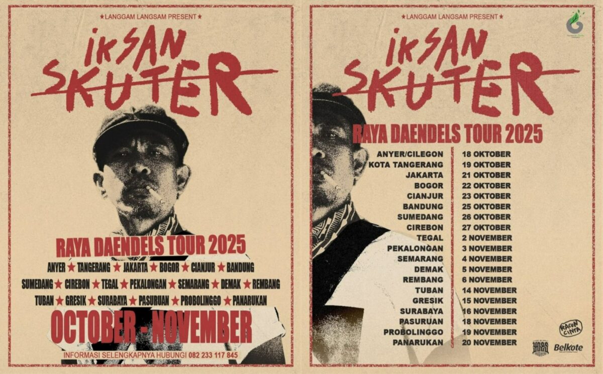 Musisi solois Iksan Skuter mengumumkan rangkaian perjalanan musik bertajuk “Raya Daendels Tour 2025”. (Redaksi)