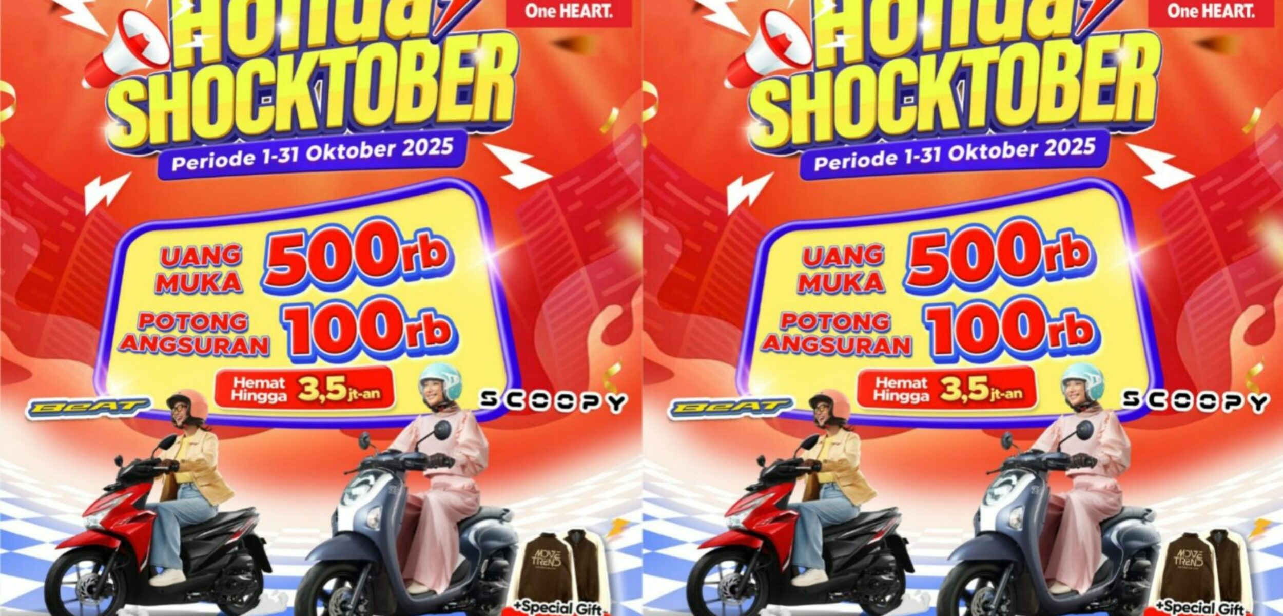 Promo Honda Shocktober di Tirto Agung Motor Jayanegara dan Sooko Mojokerto. (Istimewa)