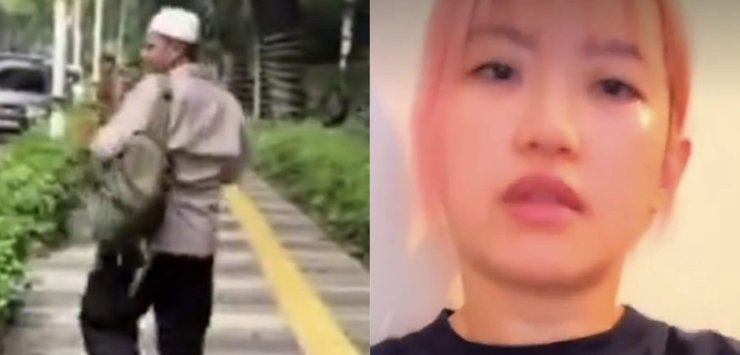 Anggota Brimob yang diduga terlibat dalam tindakan catcalling atau pelecehan seksual secara verbal di ruang publik. (Tangkapan layar X)