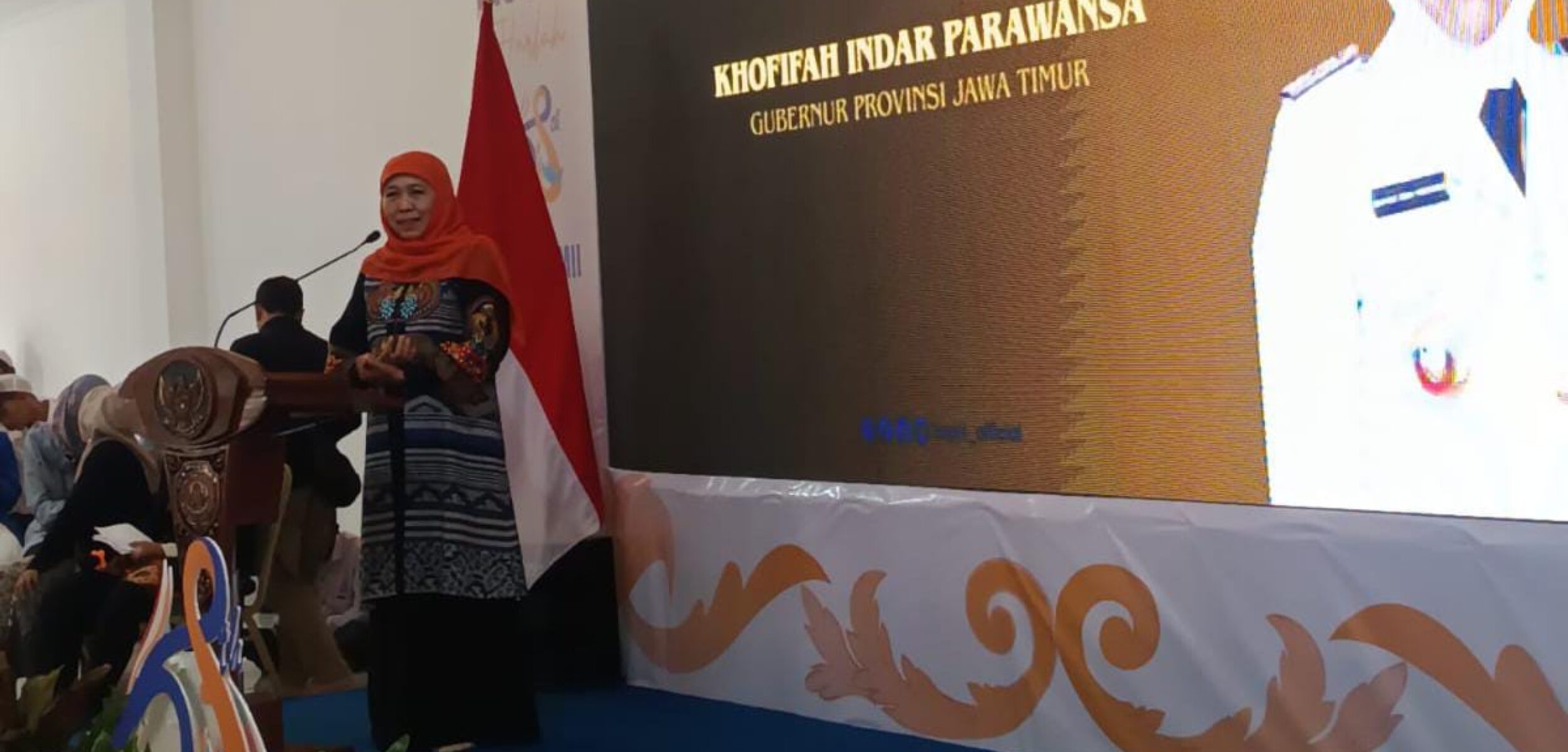 Gubernur Jawa Timur Khofifah ajak Kader Perempuan KOPRI PMII Perkuat Komunikasi dan Kolaborasi. (Innka Cristy Natalia/kabarterdepan.com) 
