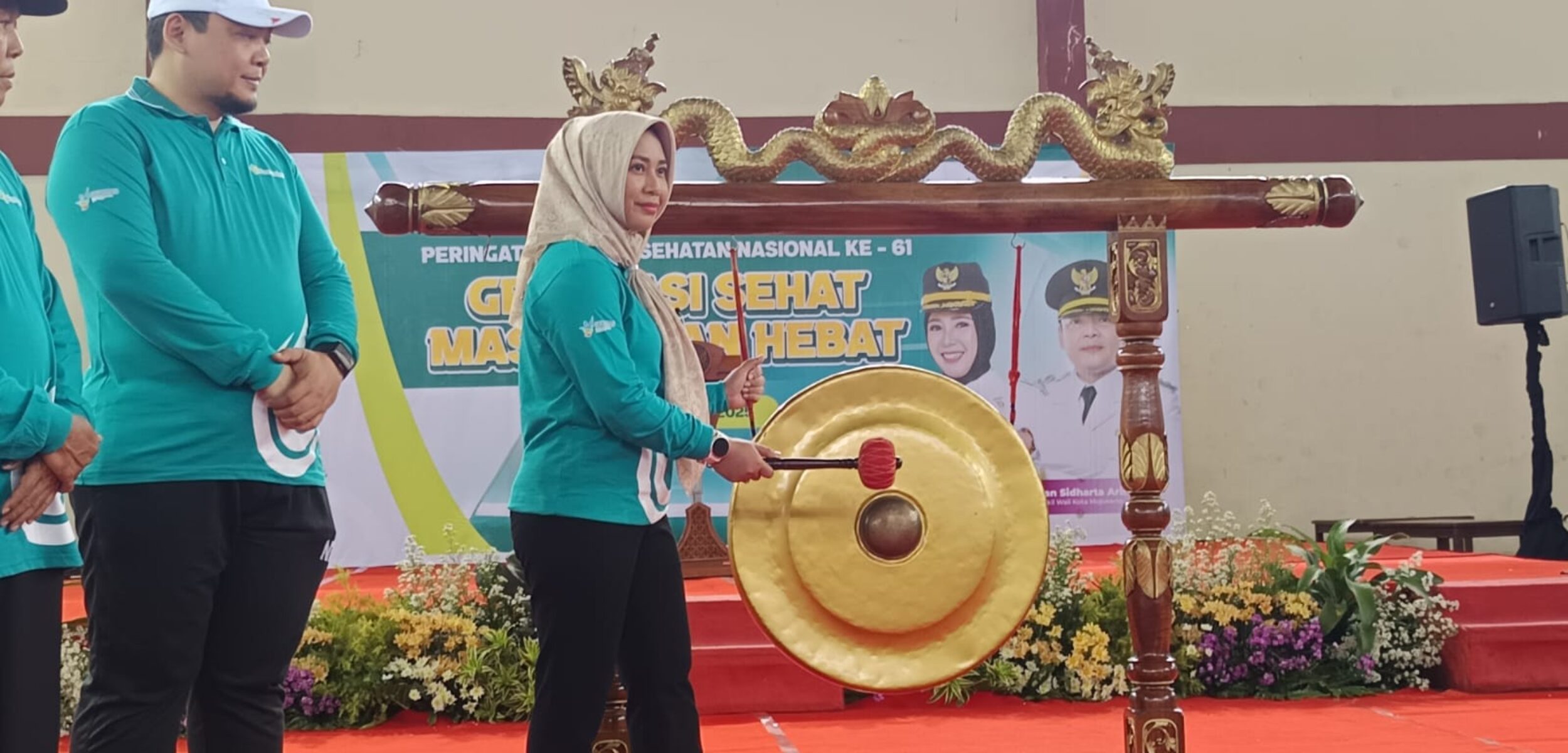 Wali Kota Mojokerto Ika Puspitasari saat membuka peringatan Hari Kesehatan Nasional ke-61. (Ezra/Kabarterdepan.com)