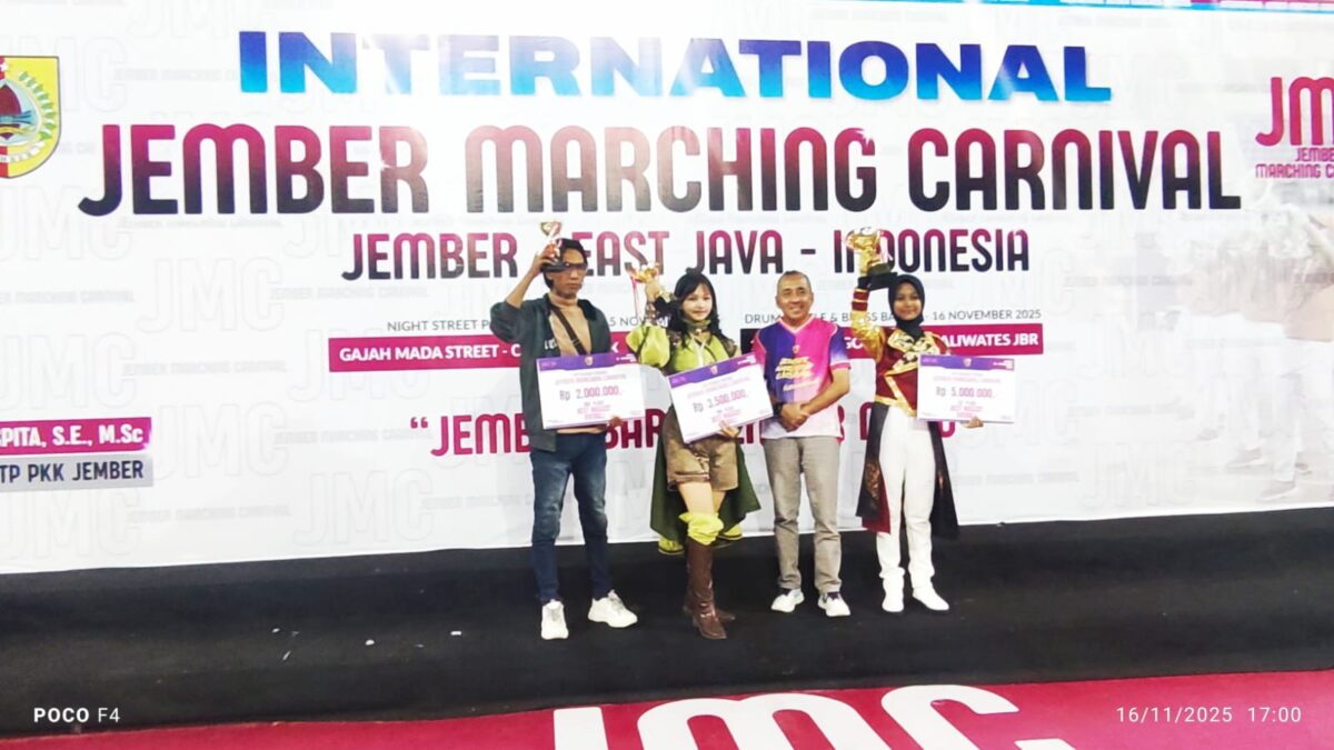 WhatsApp Image 2025 11 18 at 7.58.06 AM 1 Juara Kejuaraan Provinsi (Kejurprov) Marching Band dan International Jember Marching Carnival (IJMC). (LN/Kabarterdepan.com)