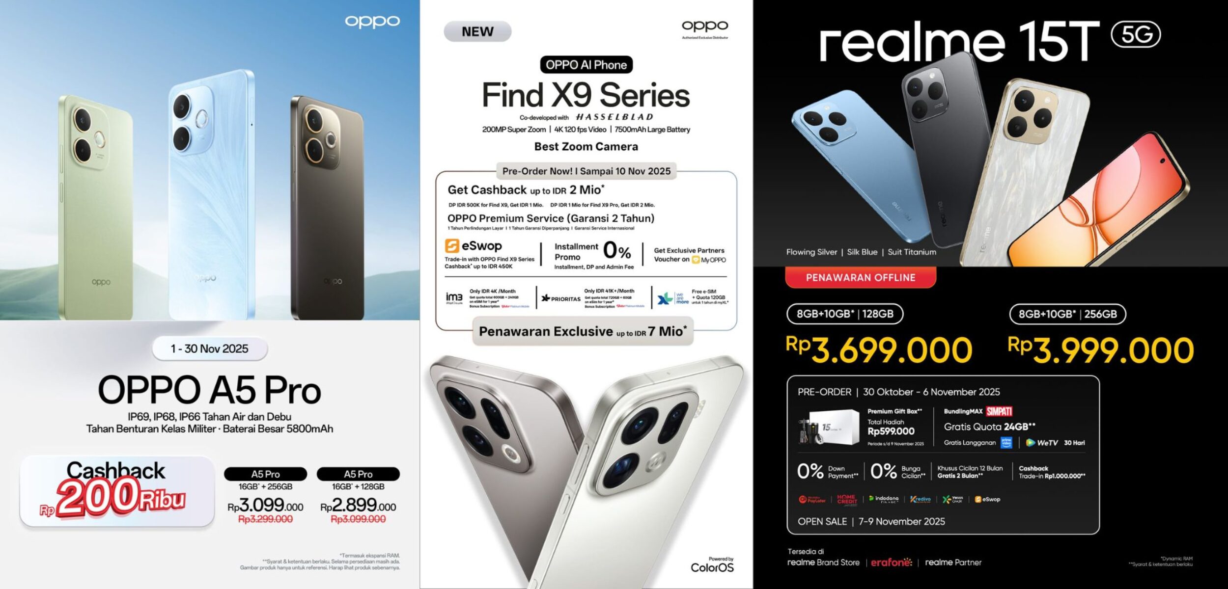 Toko Tara Cell Mojokerto menghadirkan berbagai promo untuk smartphone Oppo dan Realme. (Tara Cell for Kabar Terdepan)