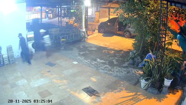 Tangkapan layar rekaman CCTV aksi pencurian telur. (Redaksi/kabarterdepan.com) 