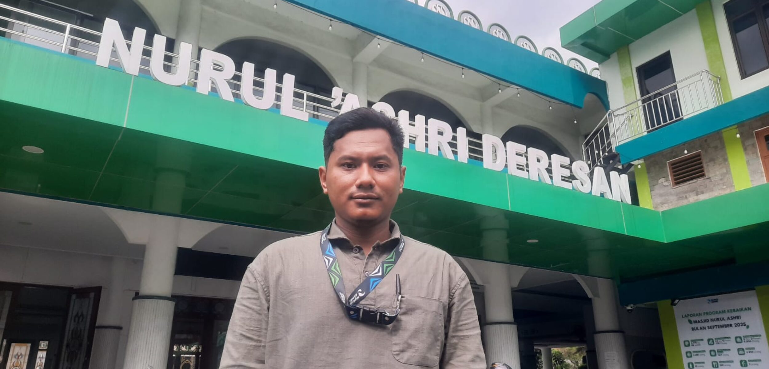 OPEN DONASI: Humas Masjid Nurul Ashri Deresan Bangkit Panuntunari. (Hadid Husaini/kabarterdepan.com)