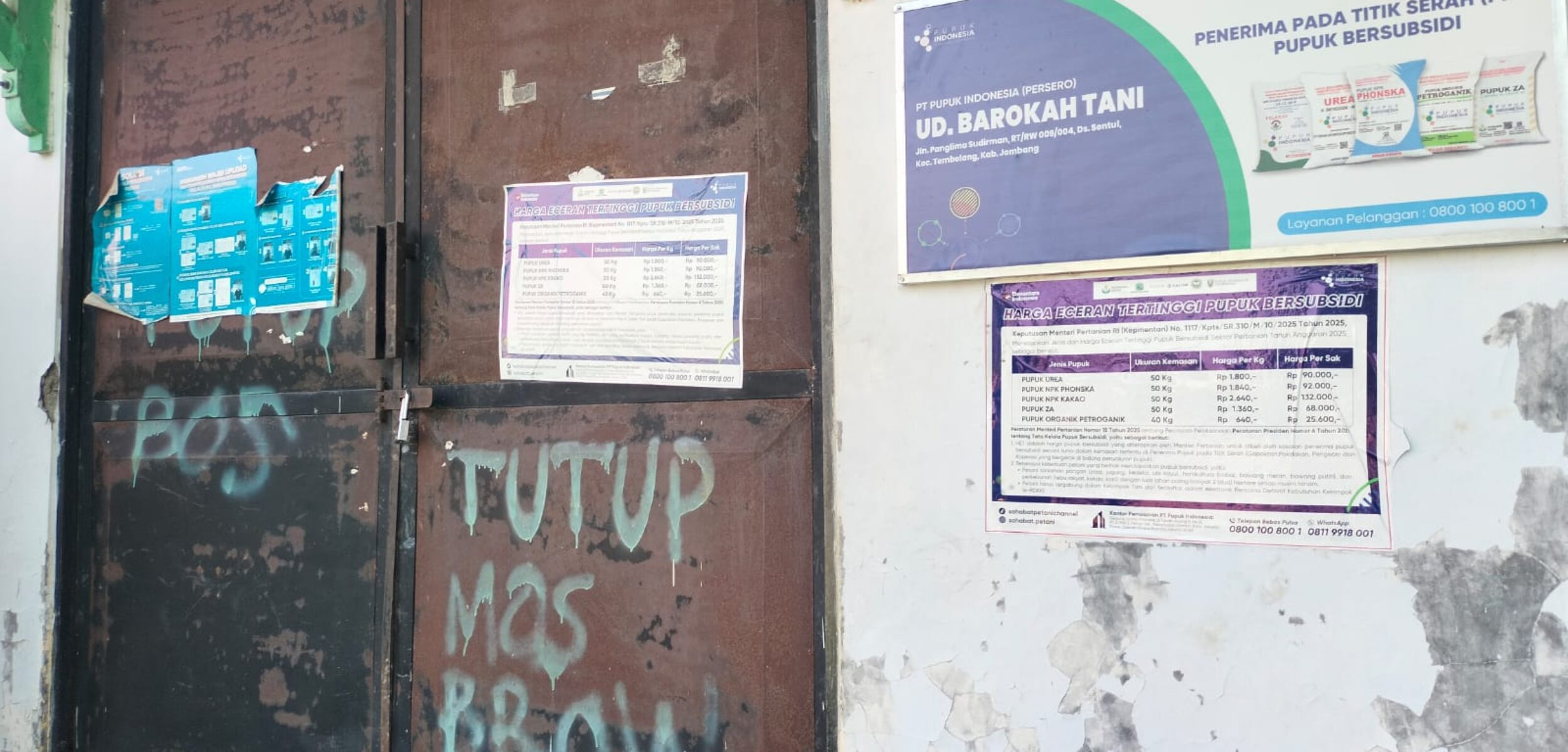 Gudang pupuk subsidi di Desa Sentul, Tembelang, Jombang./Karimatul Maslahah/kabarterdepan.com)