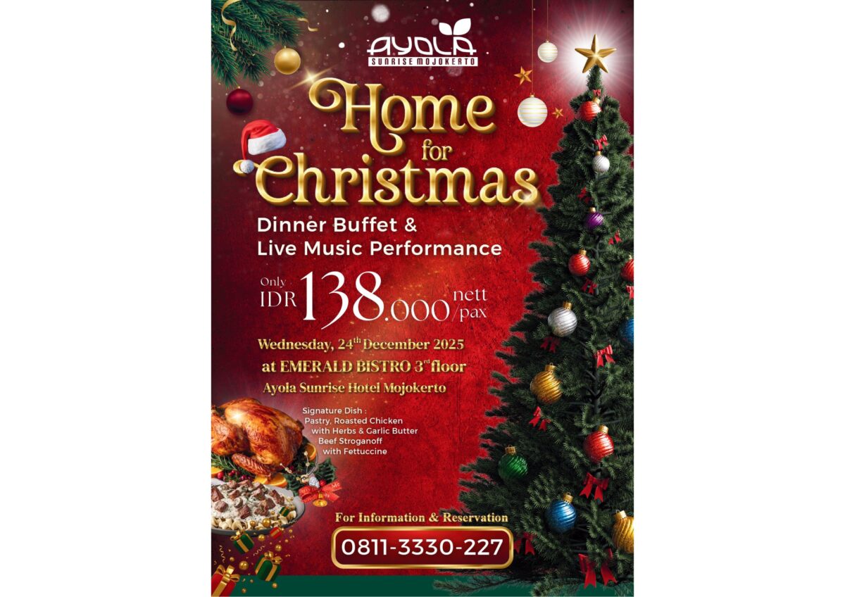 Ayola Sunrise Mojokerto menghadirkan suasana Natal melalui gelaran spesial bertajuk 'Home for Christmas'. (Ayola Sunrise for Kabar Terdepan)