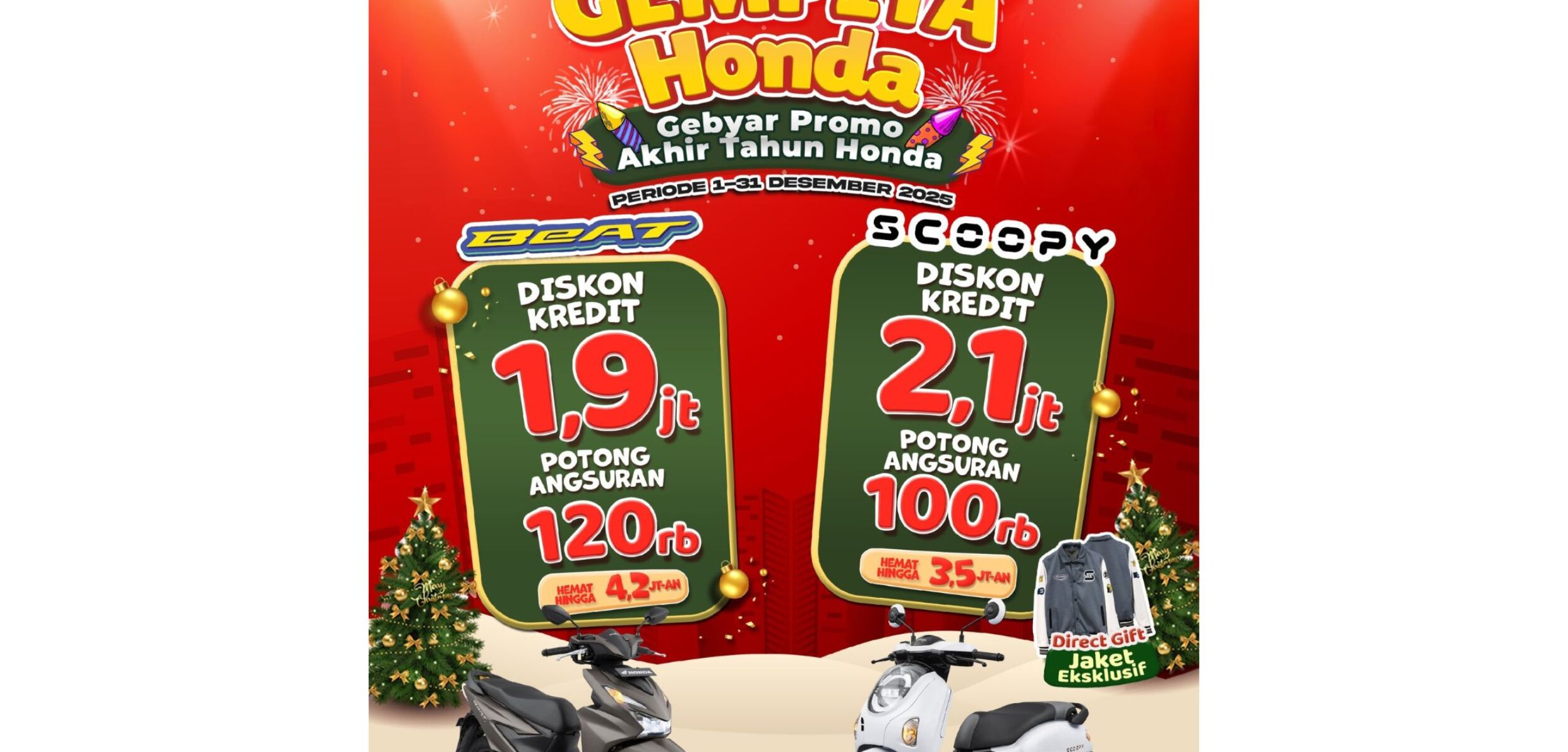 Wijaya Motor Surabaya dari Tirto Agung Motor (TAM) Group menghadirkan program “Gempita Honda” (Gebyar Promo Akhir Tahun Honda). (Istimewa)