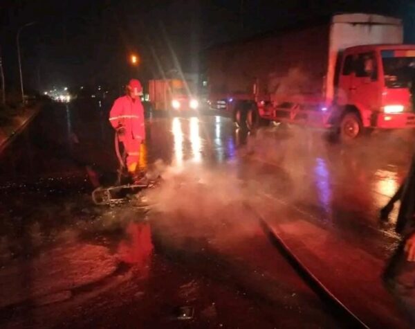 Usai Isi BBM di SPBU, Sepeda Motor di Jombang Tiba-tiba Terbakar