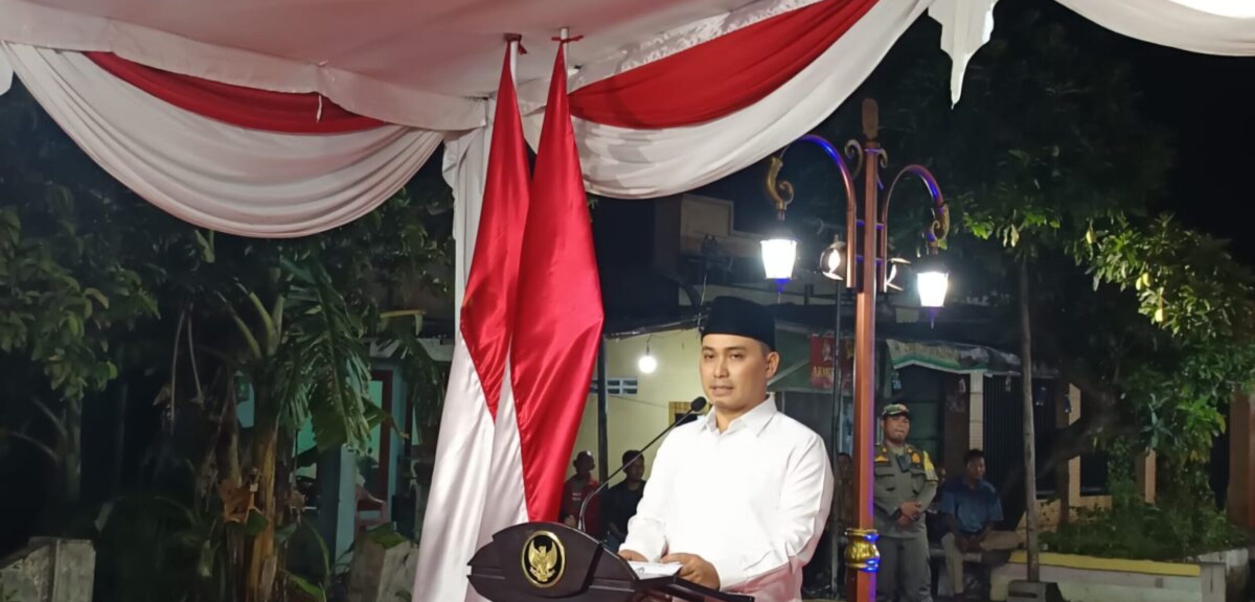 Sambutan Bupati Mojokerto meresmikan Taman Kepuh Anyar. (Innka Cristy Natalia/kabarterdepan.com) 